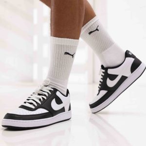 Nike Court Vision Low Sneakers Dames Zwart/Wit – Maat 39 – Kleur: WitZwart | Soccerfanshop