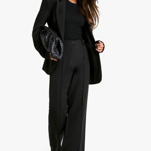 Woven Seam Detail Flare Trouser