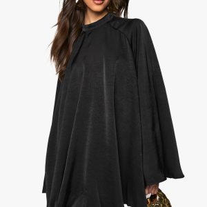 Textured Satin Open Back Swing Playsuit