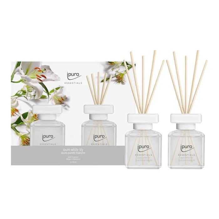 Geurstokjes Ipuro White Lily 2 x 50 ml geschenkset