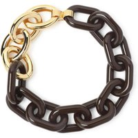 Marni Kettingen - Interlocking Chain Link Necklace In Metallic Brass in brown