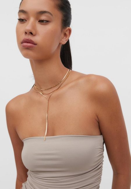 Stradivarius Lange ketting met meerdere schakels  Goud OS