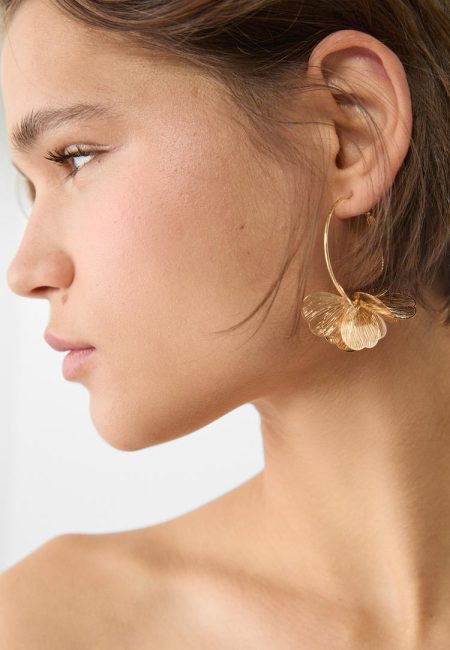 Stradivarius Oorbel bloem  Goud OS