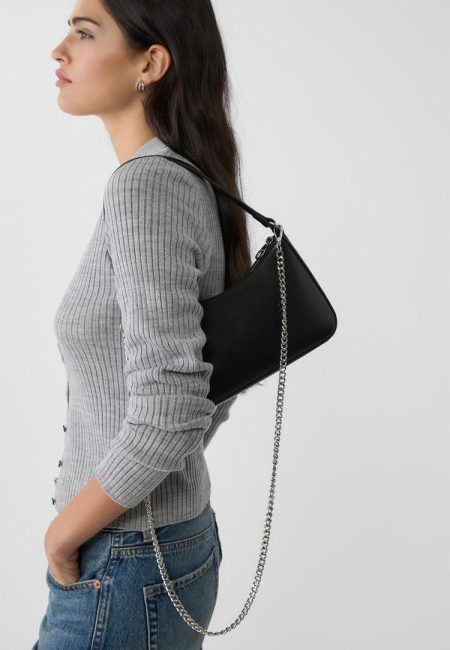 Stradivarius Ketting schoudertas  Zwart OS