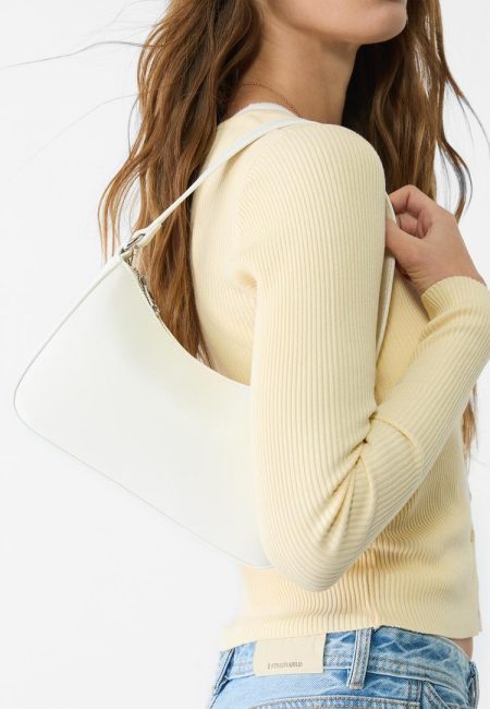 Stradivarius Schoudertas met schakels  Wit OS