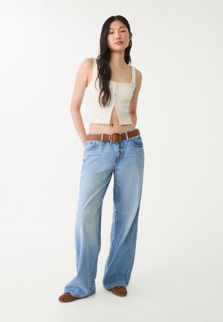 Stradivarius Riem met overlappende gesp  Bruin 90