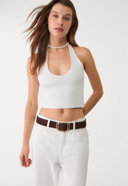 Stradivarius Riem met overlappende gesp  Bruin 80