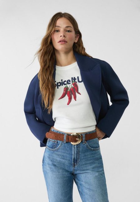 Stradivarius Riem met maangesp  Lichtkameel 70