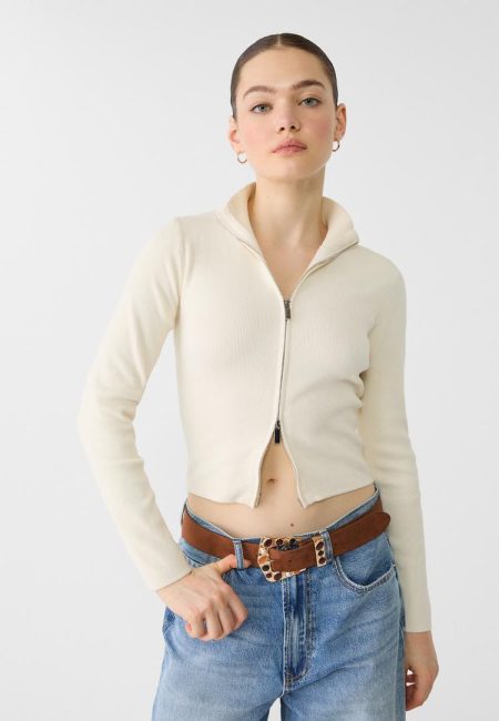 Stradivarius Riem met stenen gesp  Lichtkameel 90