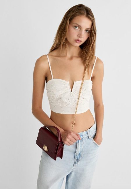 Stradivarius Schoudertas met twee hengsels  Granaat OS