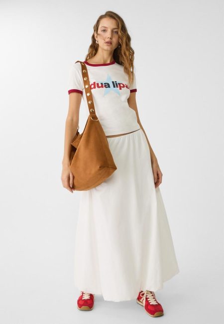 Stradivarius Suède-look bucket bag met hengseldetail  Lichtkameel OS