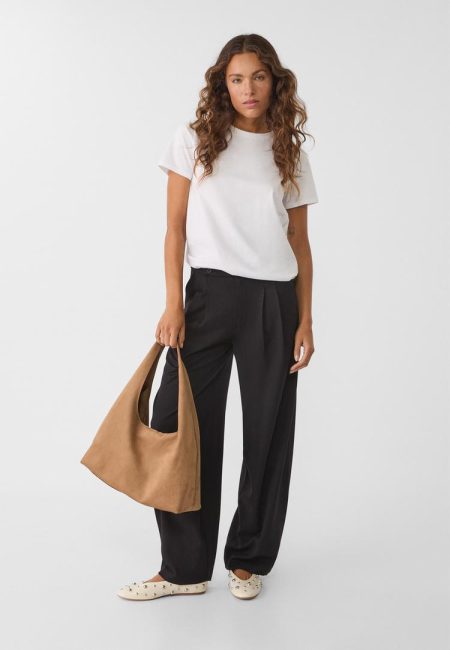 Stradivarius Schoudertas met imitatiesuède effect  Beige OS