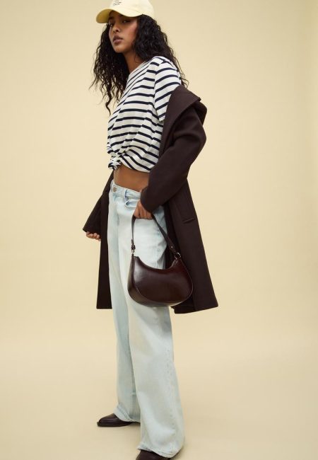 Stradivarius Schoudertas maan met ketting  Bruin OS