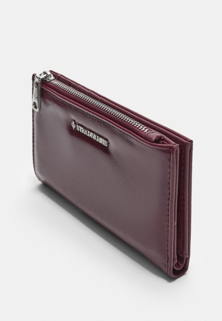 Stradivarius Basic portemonnee met rits  Bordeaux OS