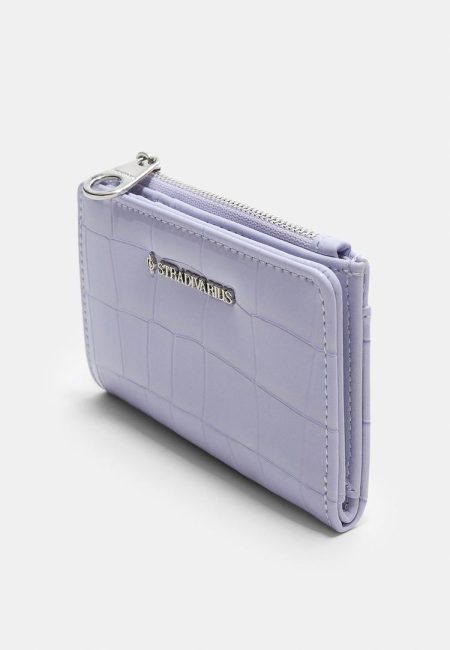 Stradivarius Kaarthouder-portemonnee met coco-effect  Mauve OS