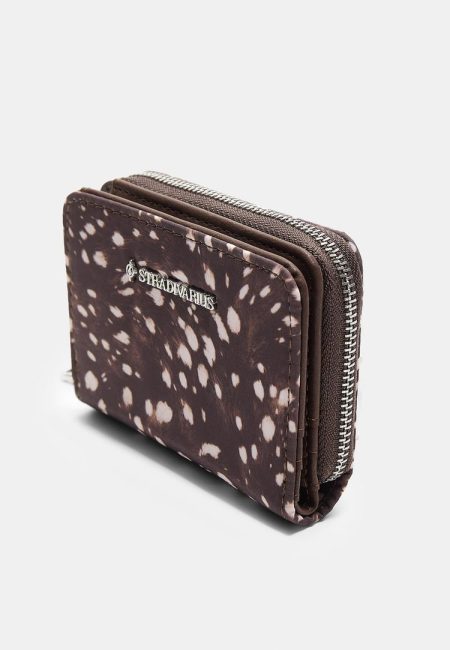 Stradivarius Portemonnee met rits en print  Bruin OS