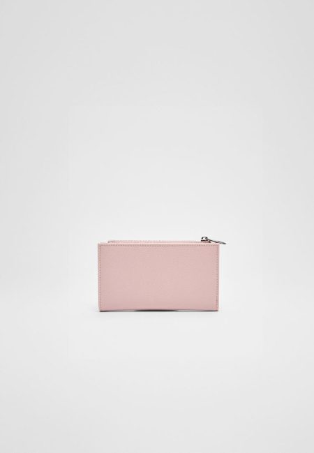 Stradivarius Basic portemonnee met rits  Pastelroze OS
