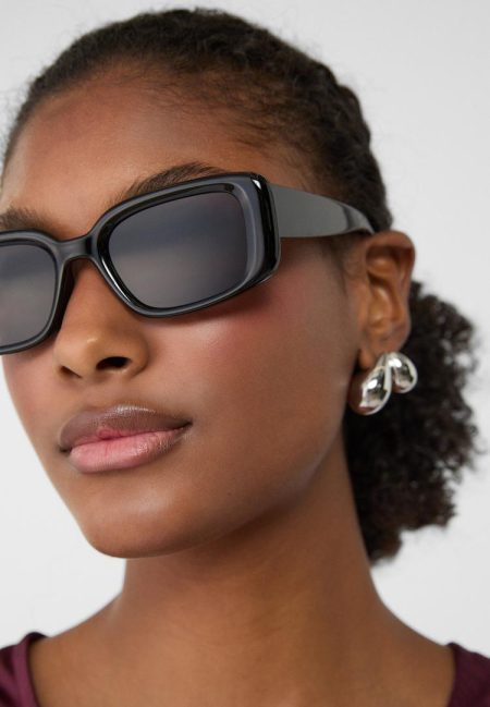 Stradivarius Rechthoekige zonnebril met schildpadprint  Zwart OS