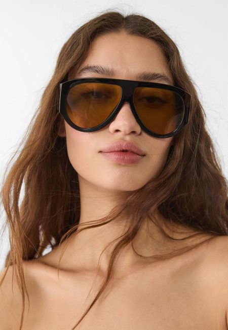 Stradivarius Zonnebril van acetaat  Zwart OS