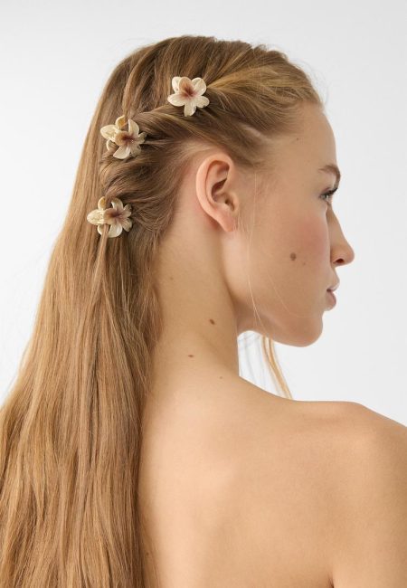 Stradivarius Set van 6 mini bloemknijpers  Ecru OS