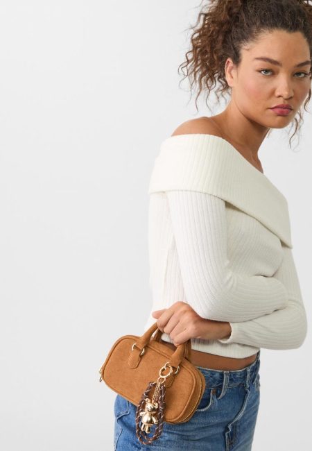 Stradivarius Charm beer met studs  Goud OS