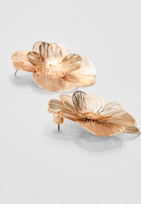 Stradivarius Oorbellen met bloemenstructuur  Goud OS