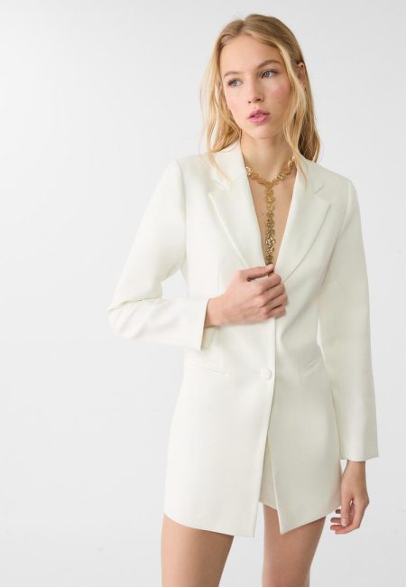 Stradivarius Lariat ketting met textuur  Goud OS