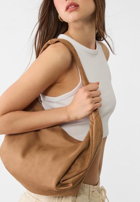 Stradivarius Schoudertas met handvatdetail  Beige OS