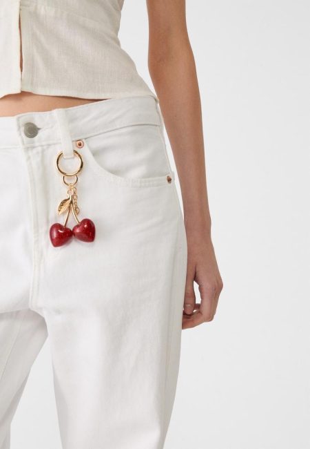 Stradivarius Sleutelhanger met kersenbedel  Rood OS