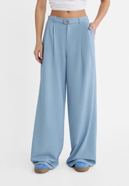 Stradivarius Nette broek met gesp  Jeansblauw 40