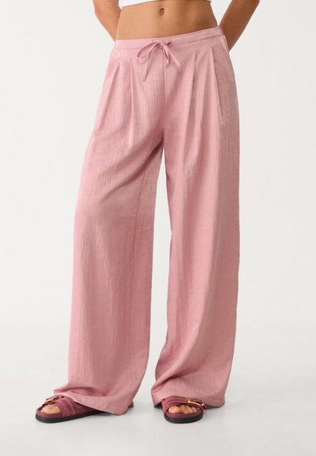 Stradivarius Pantalón cordón textura  Naturel roze XS