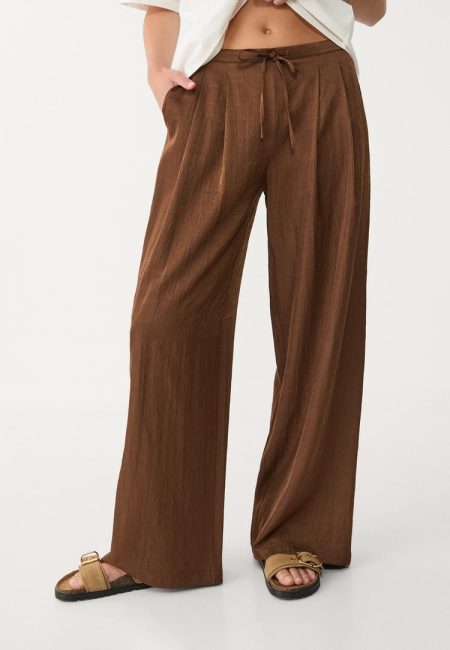 Stradivarius Pantalón cordón textura  Bruin L