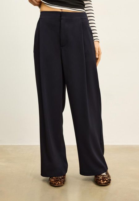 Stradivarius Culotte pantalon met plooien  Zwart M