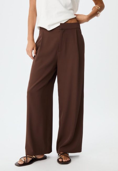 Stradivarius Culotte pantalon met plooien  Bruin S