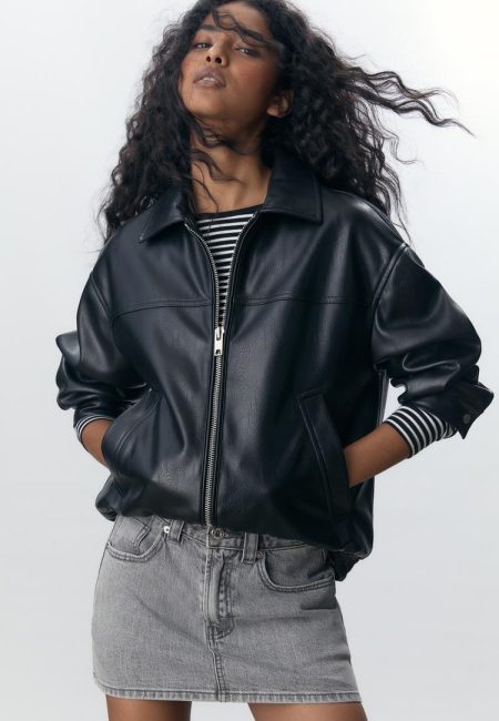 Stradivarius D62 Denim broekrok  PARELGRIJZE DENIM WASSING 42