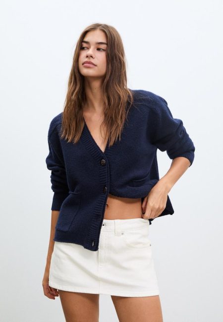 Stradivarius D62 Denim rokbroek  Wit 38