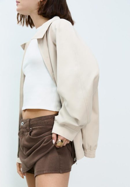 Stradivarius D62 Denim skort  Bruin 34