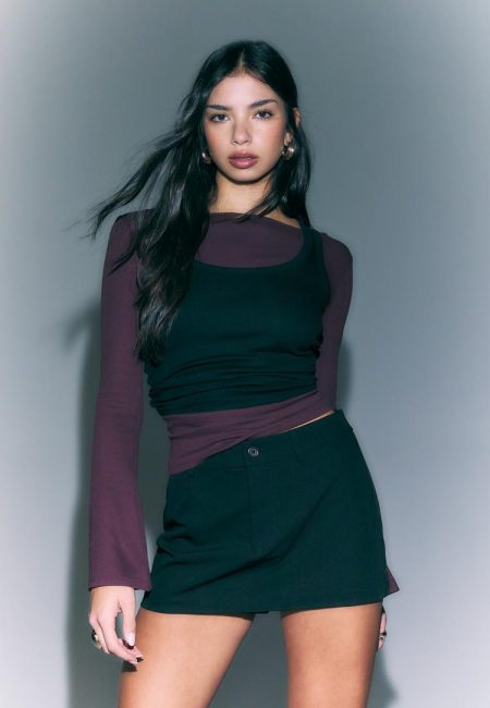 Stradivarius D62 Mini skort  Zwart 34