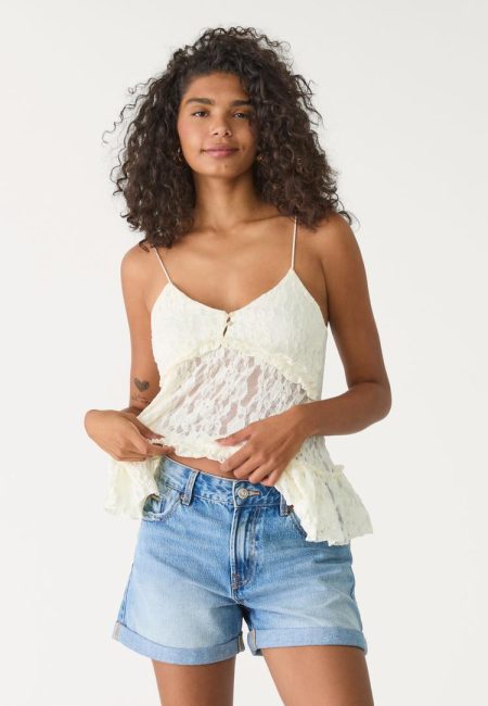 Stradivarius D83 Short mom fit  MIDDENBLAUWE DENIM WASSING 32