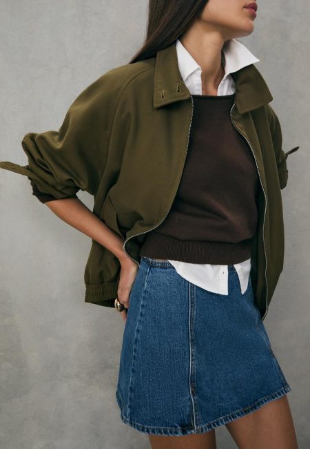 Stradivarius Falda pantalón mini aberturas  LICHTE MIDDENBLAUWE DENIM WASSING 42