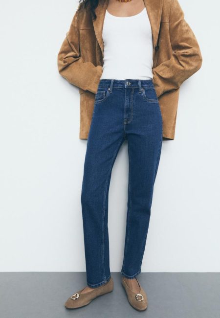 Stradivarius 1465 Jeans mom fit slim  VERBLEEKTE DENIM WASSING 34