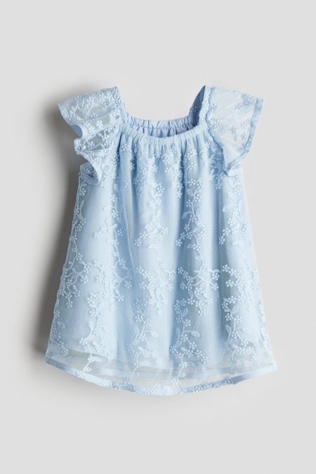 H & M - Kanten A-linejurk - Blauw