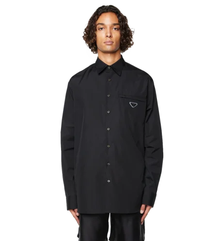 Cotton Longsleeve Shirt Black - L