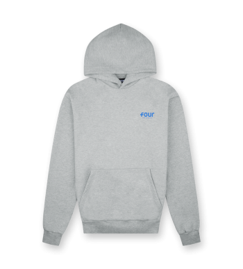 Blue Logo Hoodie Grey Melange - M