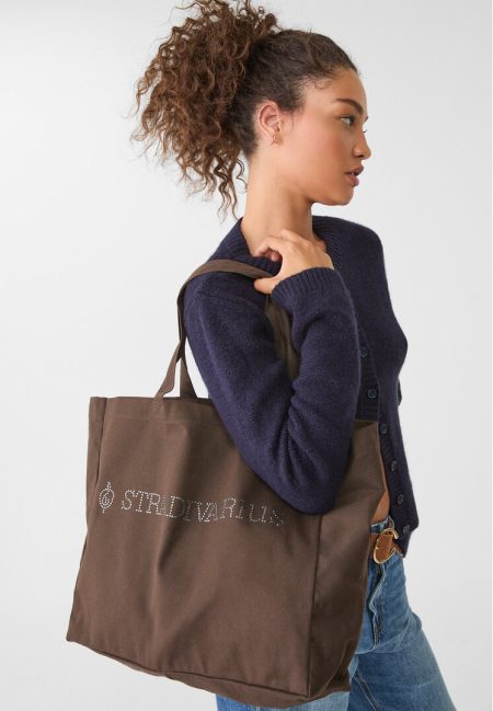 Stradivarius Basic geweven tas  Bruin OS