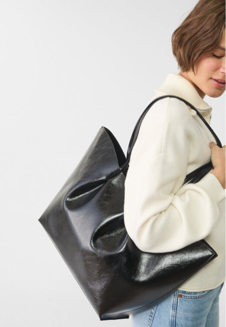 Stradivarius Zachte shopper met clipgesp  Zwart OS