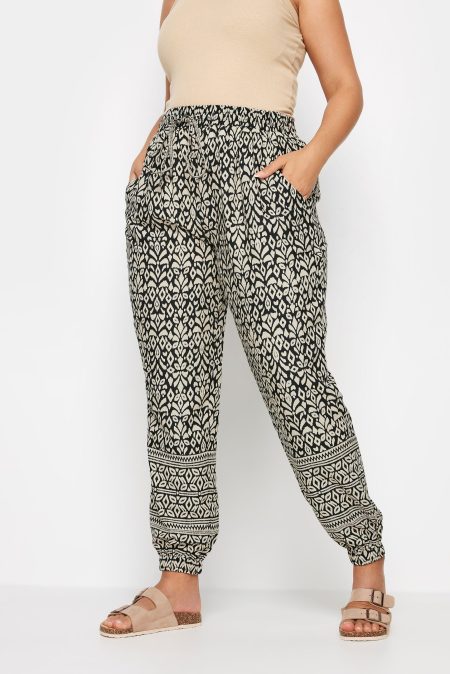 Yours Joggingbroek Met Ikatprint Aan De Zoom In Zwart