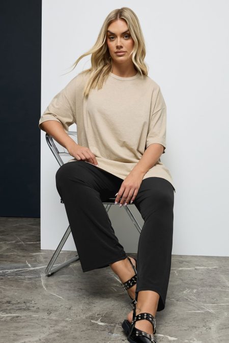 Yours Broek Met Rechte Pijpen En Elastische Taille In Zwart