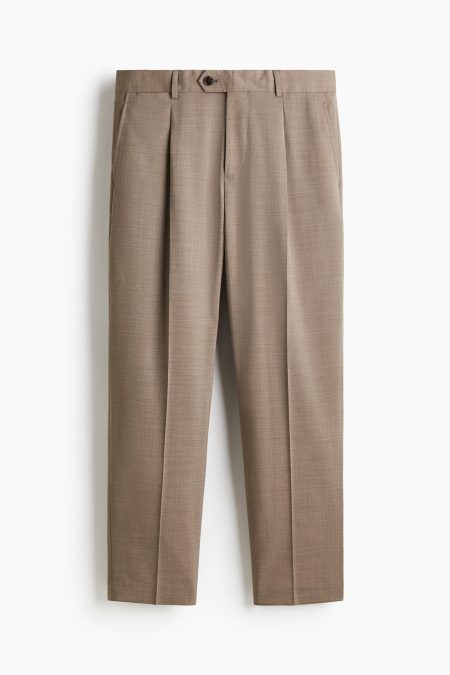 H & M - Regular Fit Wool-blend suit trousers - Beige
