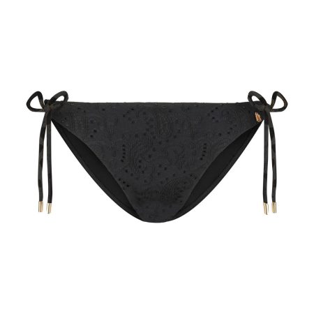 Beachlife Black Embroidery Mid-waist Bikinibroekje